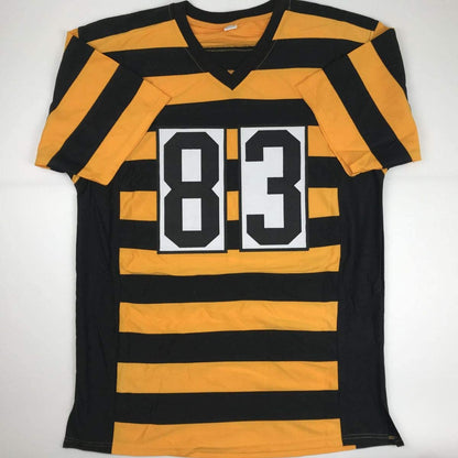 Autographed/Signed Heath Miller Pittsburgh Bumble Bee Football Jersey JSA COA