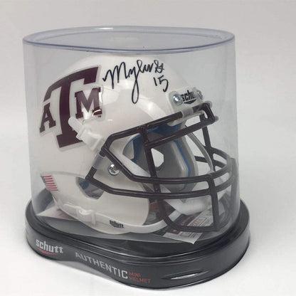 Autographed/Signed Myles Garrett Texas A&M Aggies White College Football Mini Helmet JSA COA