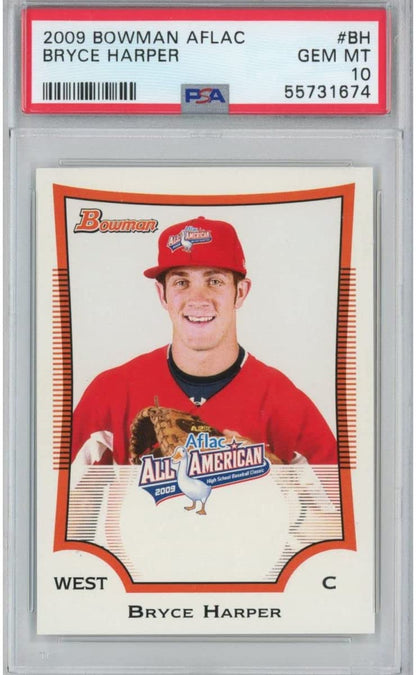 Graded 2009 Bowman Aflac Bryce Harper #BH Rookie RC Baseball Card PSA 10 Gem Mint