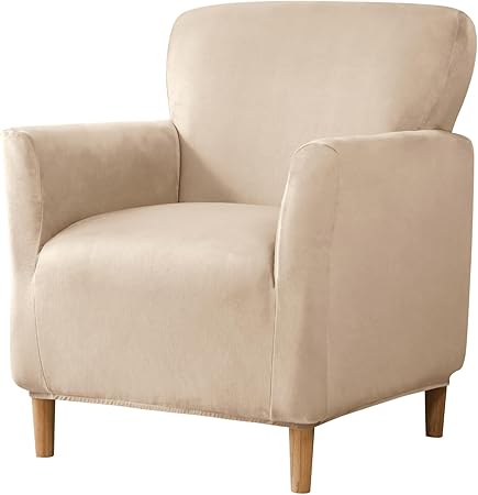 Banquet Armchair Slipcovers Velvet Chair Covers Armchair 1-Piece Stretch Chair Covers for Living Room Non Slip Outdoor Armchair Slipcover Kids Pets Friendly Furniture Protector 23