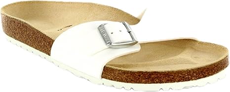 Birkenstock Mens Madrid Slip On Vacation Buckle Summer Beach Sandals - White - 11
