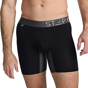 STEP ONE Mens Boxer Briefs, 1 Pair, Anti Chafing Mens Underwear, Comfortable Moisture-Wicking Boxers for Men with 3D Pouch