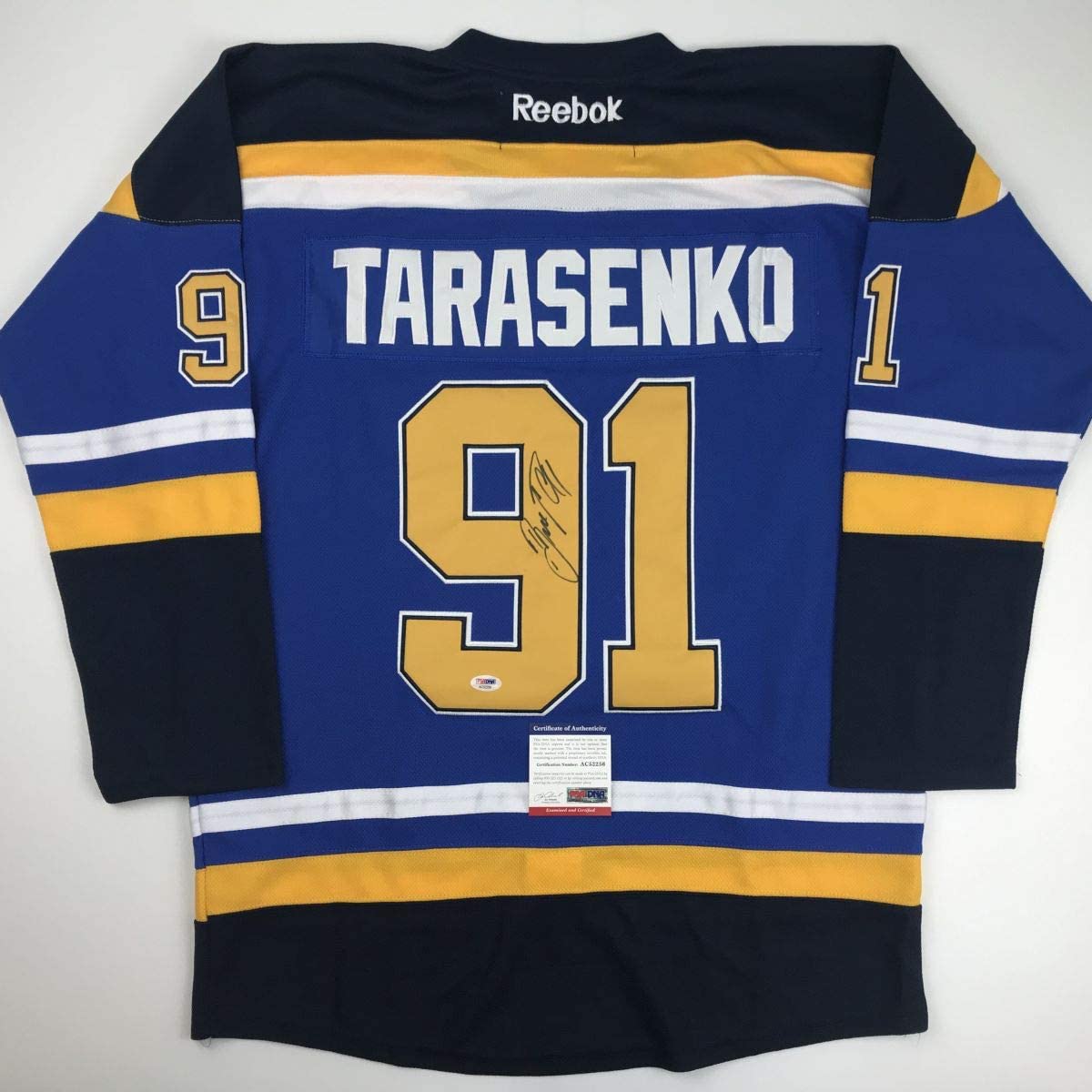 Autographed/Signed Vladimir Tarasenko St. Louis Blue Hockey Jersey PSA/DNA COA