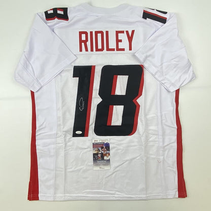 Autographed/Signed Calvin Ridley Atlanta White Football Jersey JSA COA