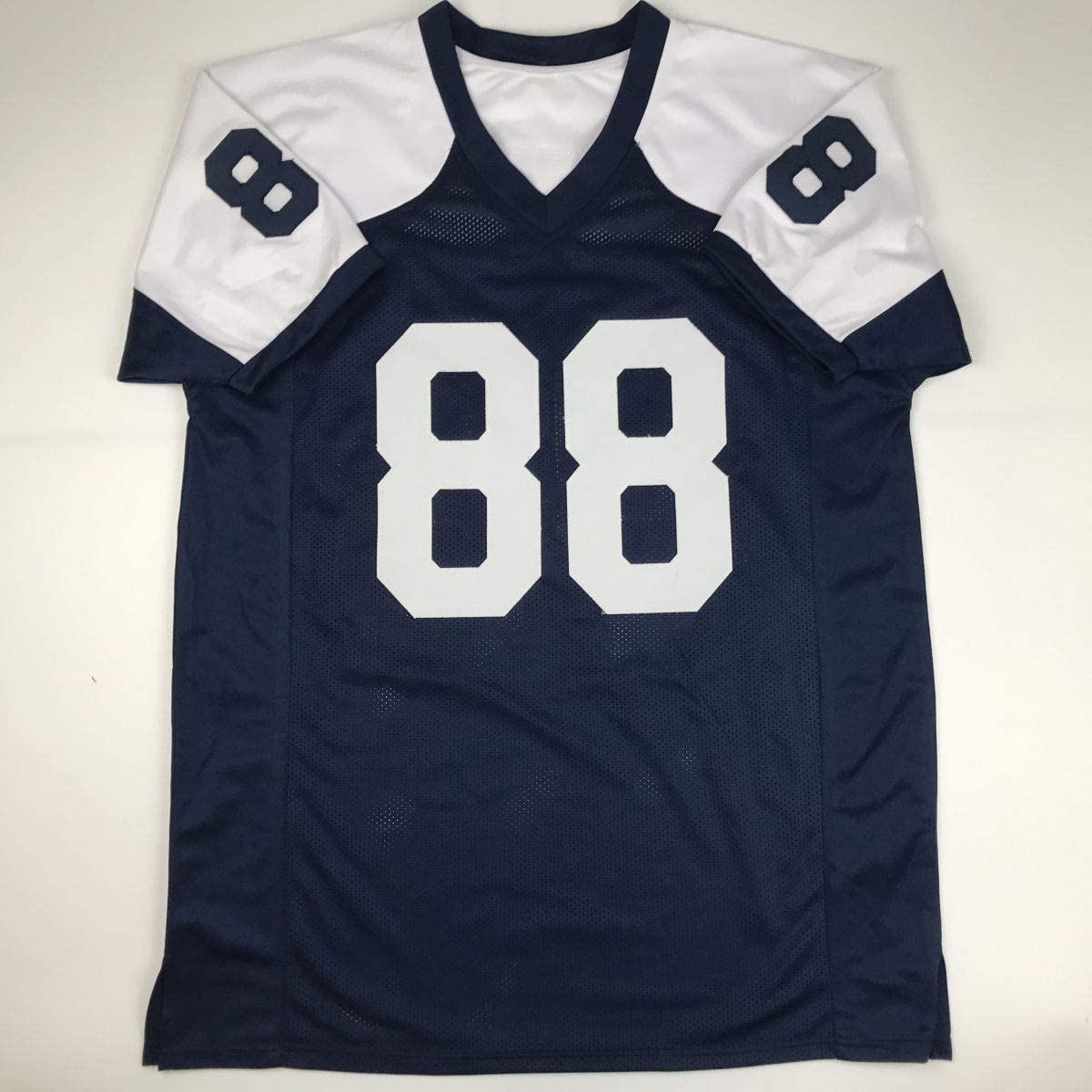 Autographed/Signed Michael Irvin Dallas HOF 2007 Thanksgiving Day Blue Football Jersey Beckett BAS COA