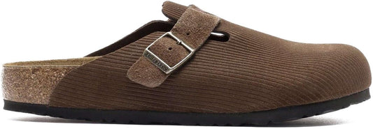 Birkenstock Unisex Boston BS Suede Leather Corduroy Dark Tea Sandals 7 W / 5 M US