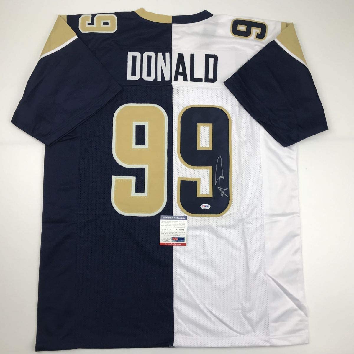 Autographed/Signed Aaron Donald Los Angeles LA Dual Color Football Jersey PSA/DNA COA