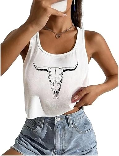 Womens Sexy Crop Tops Loose Fit Cropped Tank Tops for Teen Girls