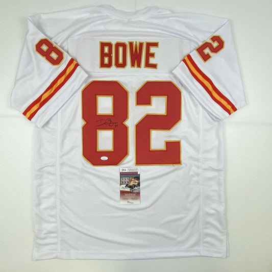 Autographed/Signed Dwayne Bowe Kansas City White Football Jersey JSA COA
