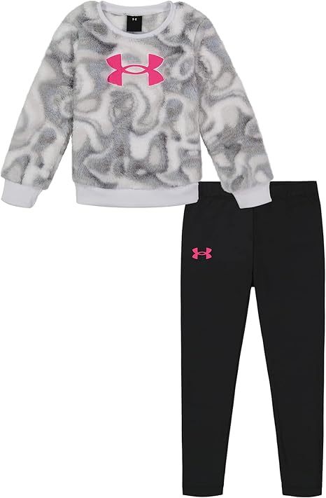 Under Armour UA SHERPA FUZZY CONTOURS LEGGING SET, White Crewneck, 4