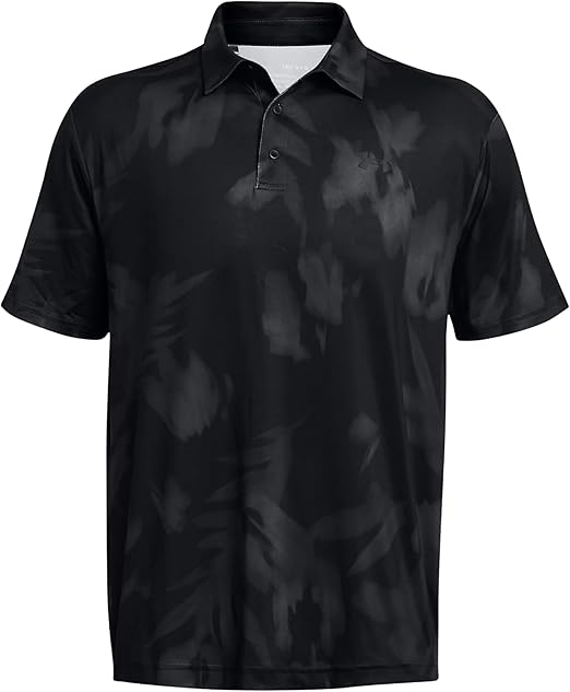 Under Armour Men's UA Playoff 2.0 Printed Polo (US, Alpha, Large, Regular, Regular, Black - 001)