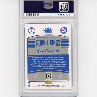 Graded 2016-17 Panini Donruss Optic Ben Simmons #2 Rookie Kings RC Basketball Card PSA 10 Gem Mint