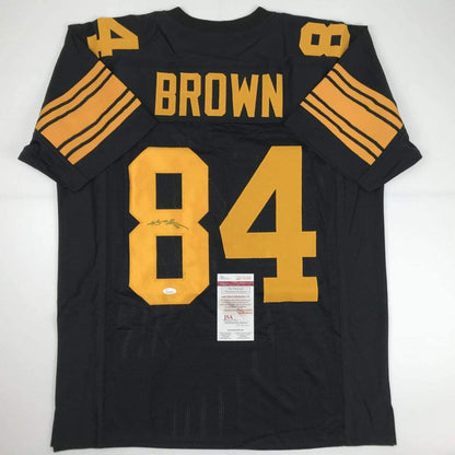 Autographed/Signed Antonio Brown Pittsburgh Steelers Color Rush Black Football Jersey JSA COA