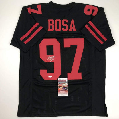 Autographed/Signed Nick Bosa San Francisco Black Football Jersey JSA COA