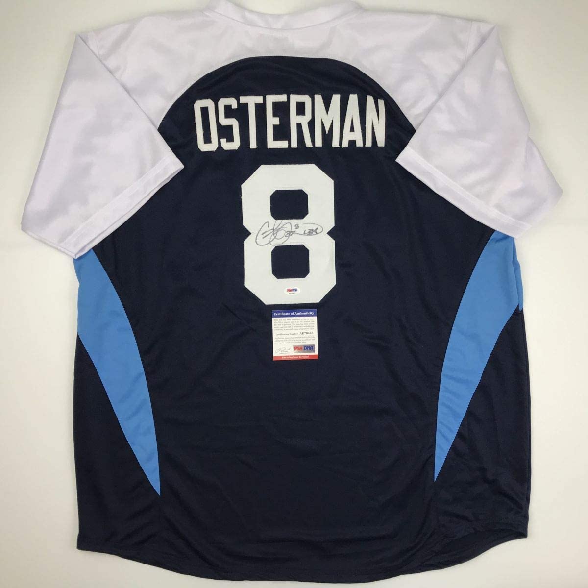Autographed/Signed Cat Osterman USA United States Blue Team Softball Jersey JSA COA