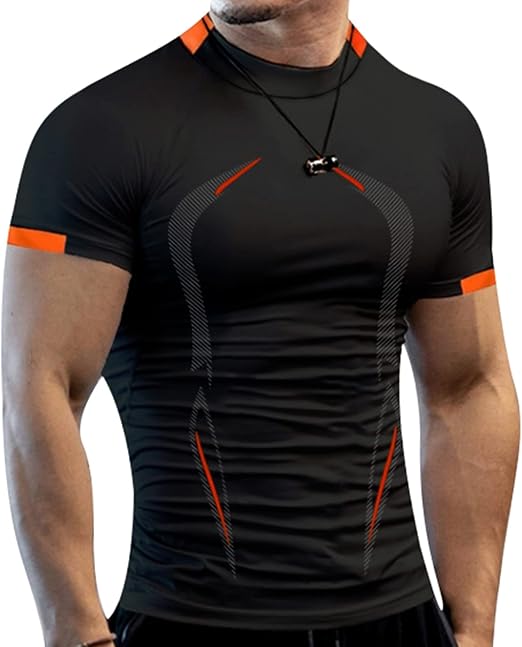 Men's Compression Shirts Short/Long Sleeve Athletic Workout Tops Slim Cool Dry Gym Undershirts Active Sports Baselayers