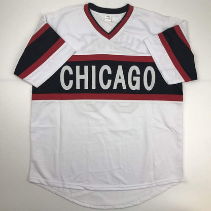 Autographed/Signed Frank Thomas Chicago Retro White Baseball Jersey JSA COA