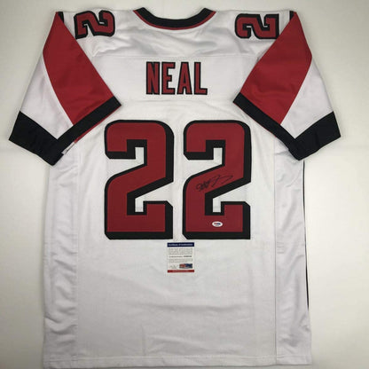 Autographed/Signed Keanu Neal Atlanta White Football Jersey PSA/DNA COA