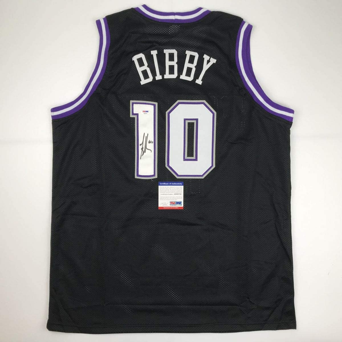 Autographed/Signed Mike Bibby Sacramento Black Basketball Jersey PSA/DNA COA