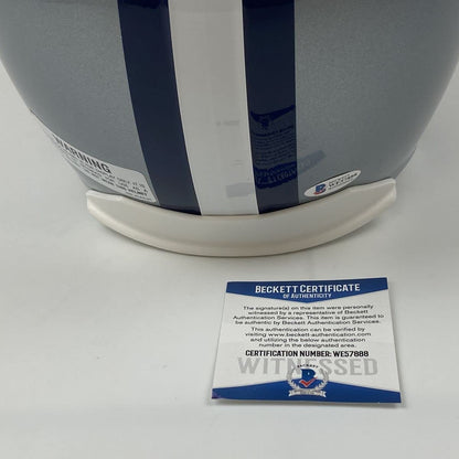 Autographed/Signed Tony Romo Dallas Cowboys Full Size FS F/S Replica Football Helmet Beckett BAS COA