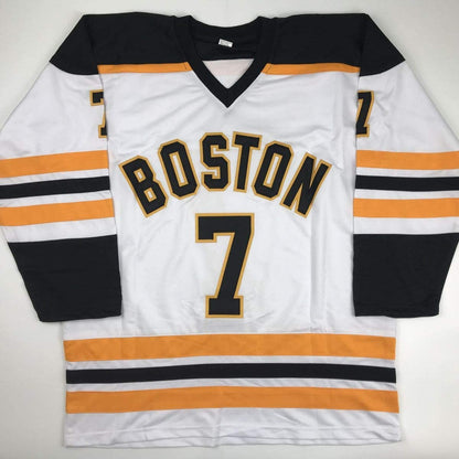 Autographed/Signed Phil Esposito Boston White Hockey Jersey JSA COA