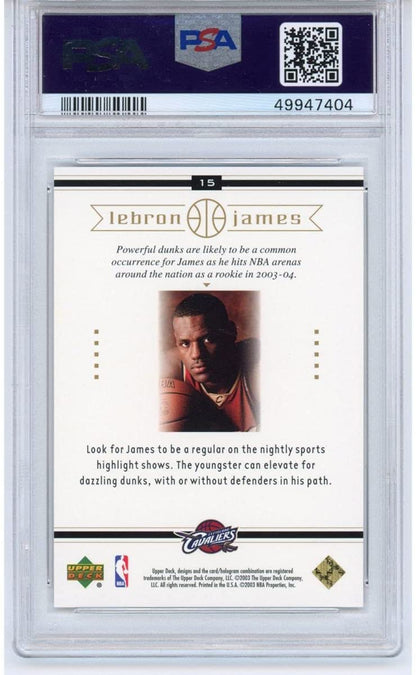 Graded 2003-04 Upper Deck LeBron James #15 Box Set Rookie RC Basketball Card PSA 10 Gem Mint