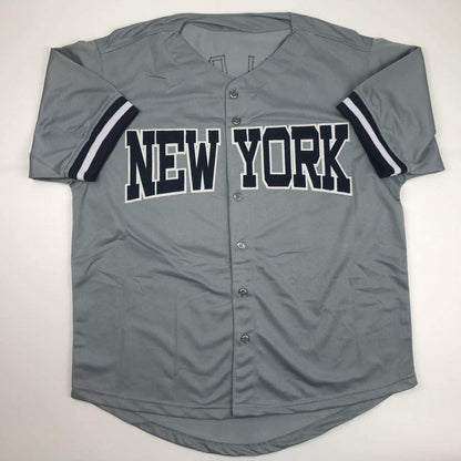 Autographed/Signed Cecil Fielder New York Grey Baseball Jersey JSA COA