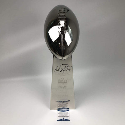 Autographed/Signed Nick Foles Full Size F/S Replica Super Bowl 52 LII Lombardi Trophy Philadelphia Eagles Beckett BAS COA