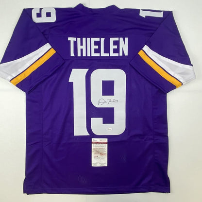 Autographed/Signed Adam Thielen Minnesota Purple Football Jersey JSA COA