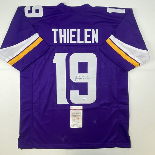 Autographed/Signed Adam Thielen Minnesota Purple Football Jersey JSA COA