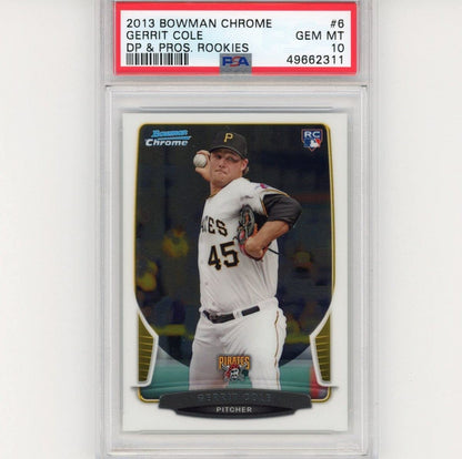 Graded 2013 Bowman Draft Picks & Prospects Chrome Gerrit Cole #6 Rookie RC Baseball Card PSA 10 Gem Mint