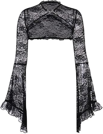 Goth Shrug Black Gothic Victorian Shrugs Crop Top For Women