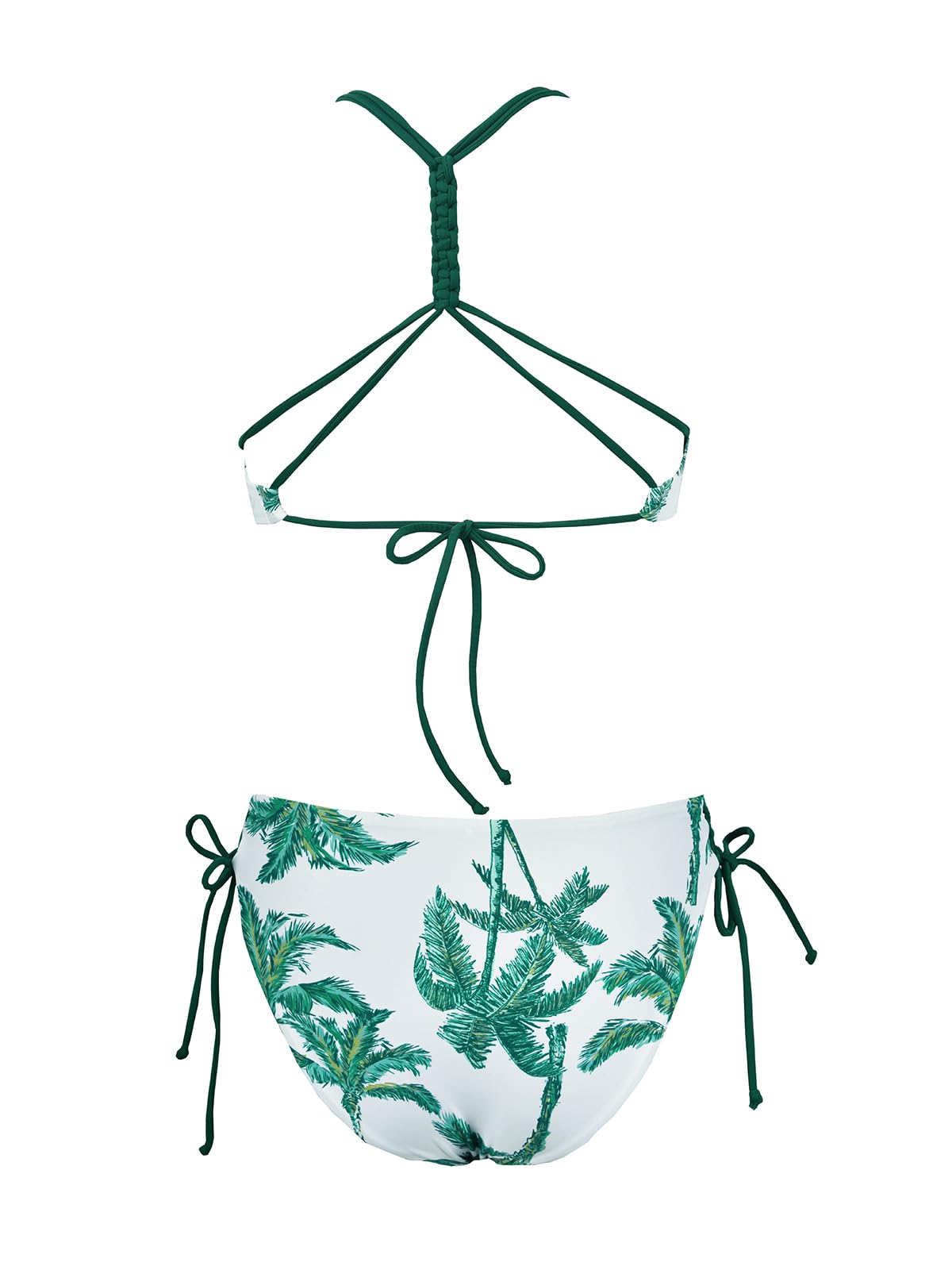 CUPSHE Women's 2 Piece Bikini Set Back Braided Straps with Reversible Bottom,M