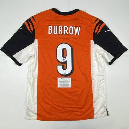 Autographed/Signed Joe Burrow Cincinnati Bengals Orange Authentic Nike Game Football Jersey Fanatics COA