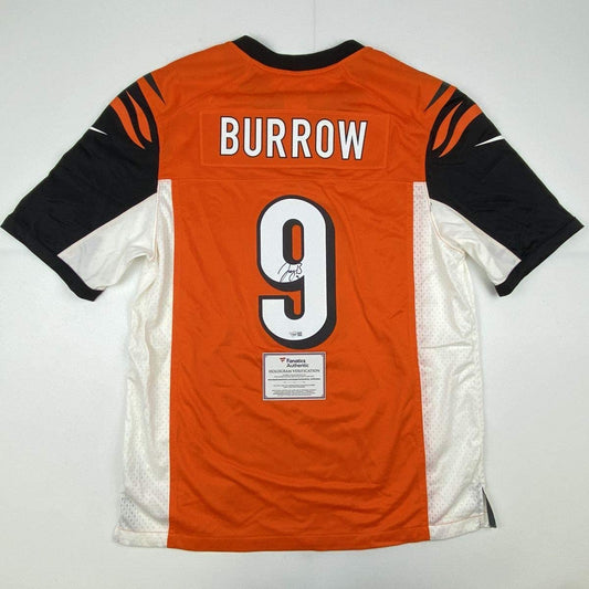 Autographed/Signed Joe Burrow Cincinnati Bengals Orange Authentic Nike Game Football Jersey Fanatics COA