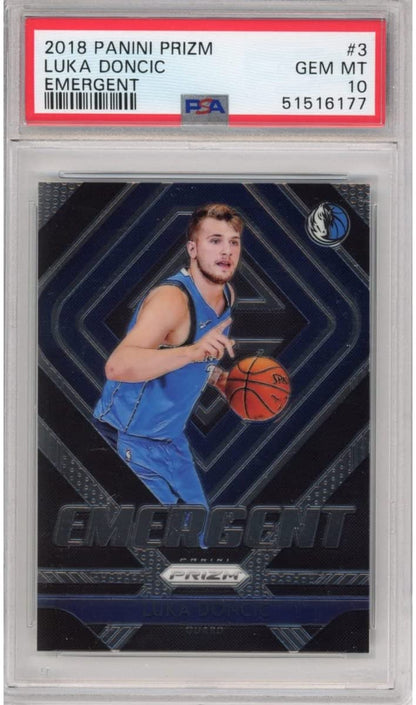 Graded 2018-19 Panini Prizm Luka Doncic #3 Emergent Rookie RC Basketball Card PSA 10 Gem Mint