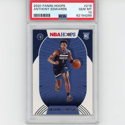 Graded 2020-21 Panini Hoops Anthony Edwards #216 Rookie RC Basketball Card PSA 10 Gem Mint