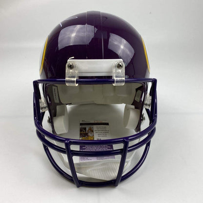 Autographed/Signed Randy Moss Minnesota Vikings Full Size FS F/S Replica Football Helmet JSA COA