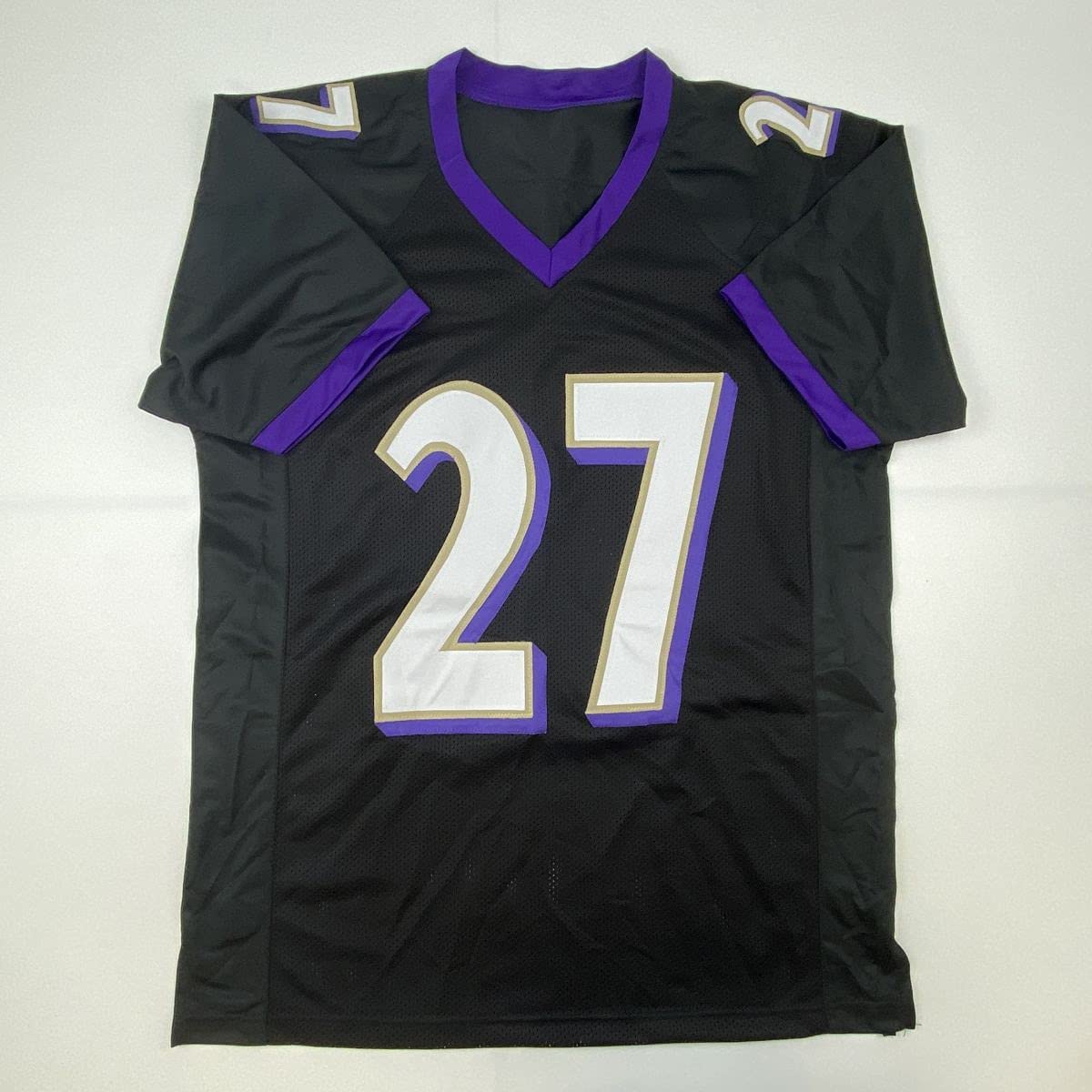 Autographed/Signed JK J.K. Dobbins Baltimore Black Football Jersey JSA COA