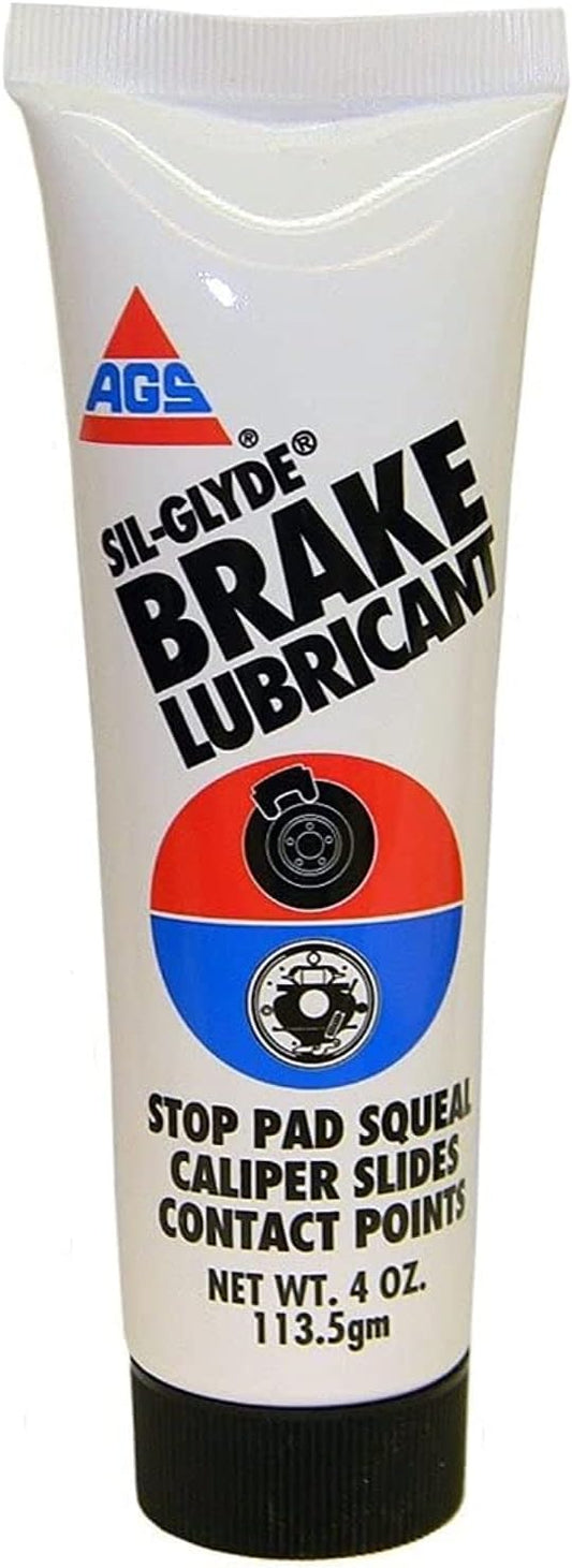 AGS SIL-Glyde 4 oz Tube Silicone Based Brake Assembly Lubricant for Eliminating Disc Brake Squeal - Moisture Proof, Heat Resistant, Rust and Corrosion Protector