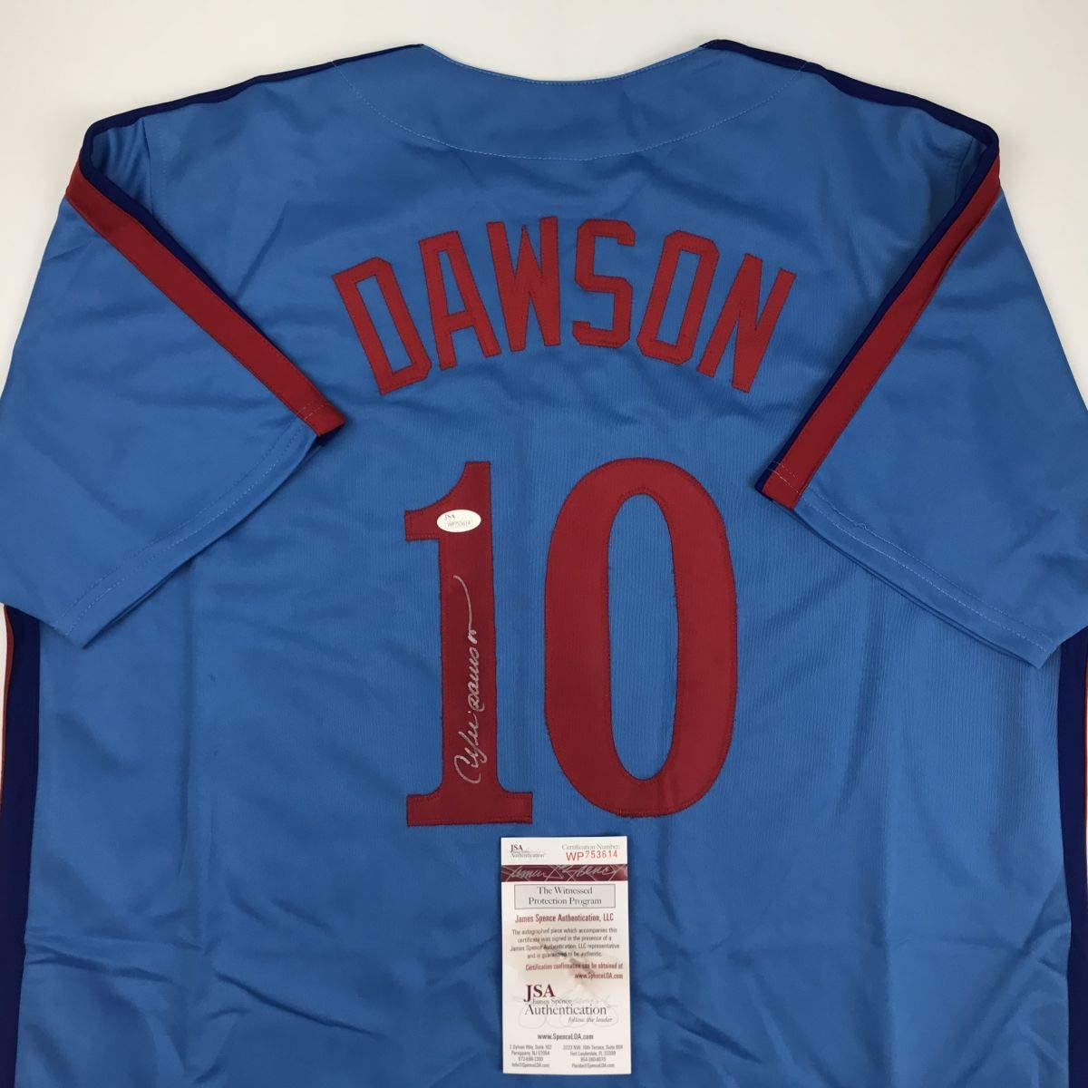 Autographed/Signed Andre Dawson Montreal Blue Baseball Jersey JSA COA