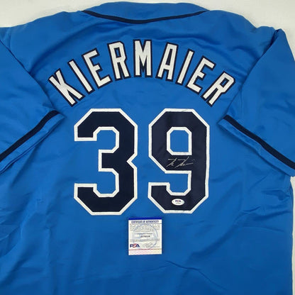 Autographed/Signed Kevin Kiermaier Tampa Bay Light Blue Baseball Jersey PSA/DNA COA