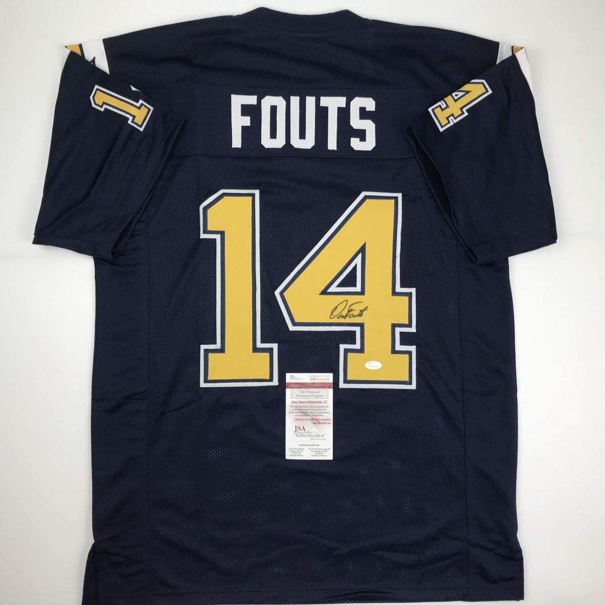 Autographed/Signed Dan Fouts San Diego Dark Blue Football Jersey JSA COA