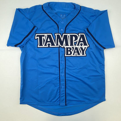 Autographed/Signed Kevin Kiermaier Tampa Bay Light Blue Baseball Jersey PSA/DNA COA