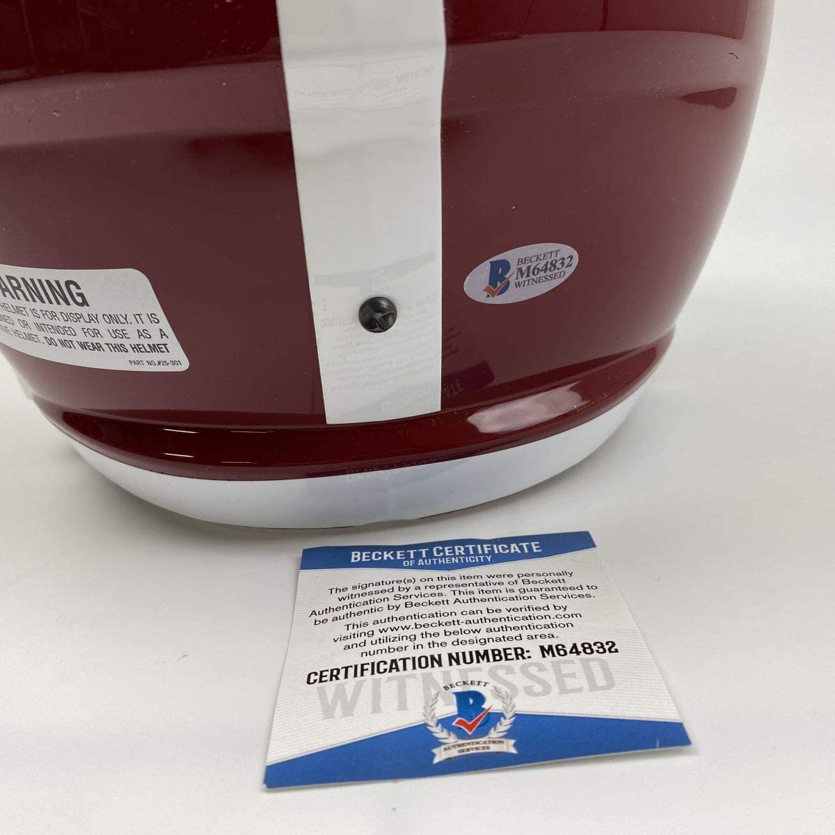 Autographed/Signed Nick Saban Alabama Crimson Tide Red Full Size FS F/S Replica College Football Helmet JSA COA