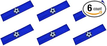 Soccer Team Headbands with Soccer Ball Patch (Set of 6) by Funny Girl Designs