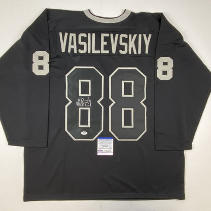 Autographed/Signed Andrei Vasilevskiy Tampa Bay Black Hockey Jersey PSA/DNA COA