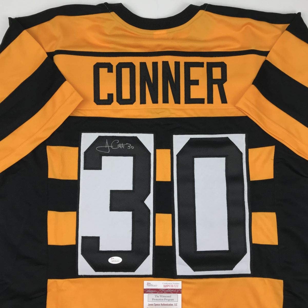 Autographed/Signed James Conner Pittsburgh Bumble Bee Football Jersey JSA COA