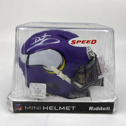 Autographed/Signed Daunte Culpepper Minnesota Vikings Football Mini Football Helmet JSA COA