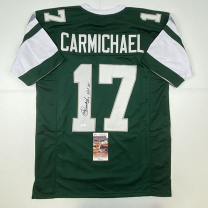 Autographed/Signed Harold Carmichael HOF 20 Philadelphia Green Football Jersey JSA COA